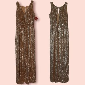 Watters & Watters rose gold sequin dress NWT